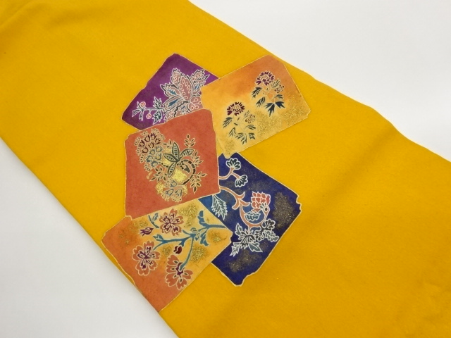 JAPANESE NAGOYA OBI / TSUMUGI / KINSAI / FLOWER